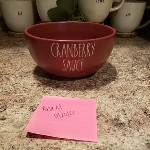 Rae Dunn CRANBERRY SAUCE Burgundy Serving Bowl